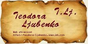 Teodora Ljubenko vizit kartica